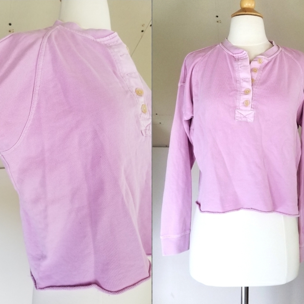 Lavender Long Sleeve Henley Top